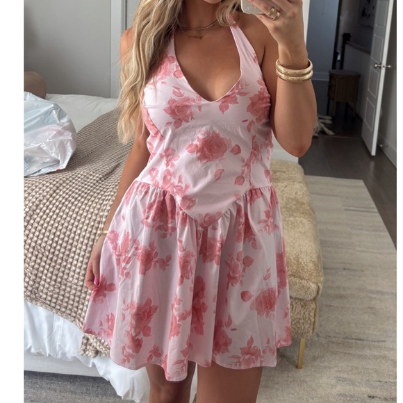 Wild Fable Floral Halter Mini Skater Dress - Picture 1 of 9
